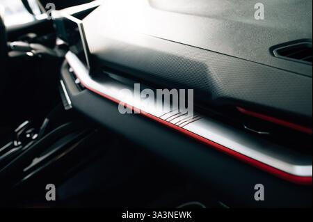 Textures of a new car dashboard. High quality photo Stock Photo