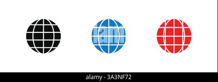 WWW icon. World Wide Web. Website symbol. Globe with text www. Internet website concept. Stock Vector