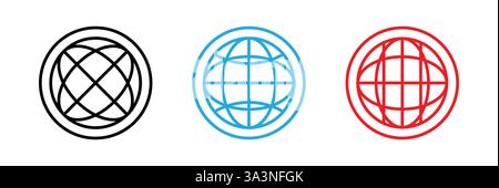 Global icon. Click website icon. Vector illustration flat Stock Vector