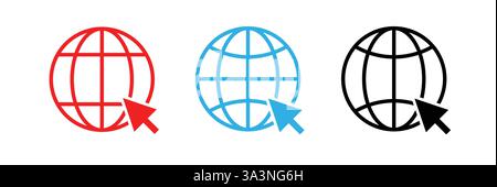 WWW icon. World Wide Web. Website symbol. Globe with text www. Internet website concept. Stock Vector