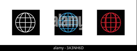 WWW icon. World Wide Web. Website symbol. Globe with text www. Internet website concept. Stock Vector