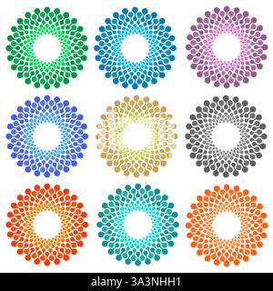 Vector Metaball Connect Dot Set. Molecule chain. Circle Shapes. Abstract Geometric Dots. Morphing Blob for Pattern, Sticker, Badge, Poster, Web Design Stock Vector