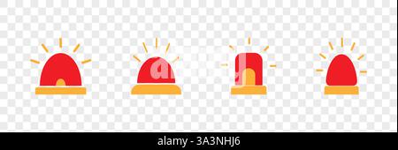 Police siren. Vector realistic pictures of fire or police siren Stock Vector