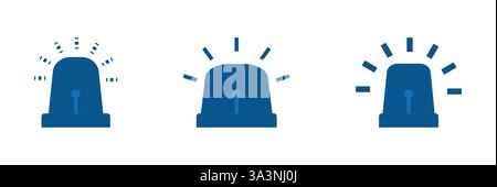 Emergency light, error and warning icon. Siren lamp signal vector. Stock Vector