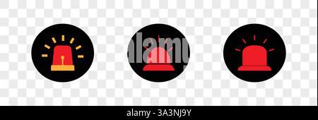 Emergency siren icon in flat style. Police alarm vector illustration on isolated background. Medical alert business concept. Stock Vector