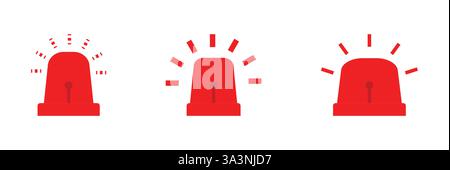 Police siren. Vector realistic pictures of fire or police siren Stock Vector