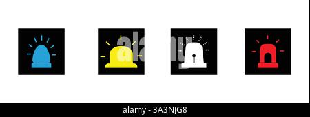 Vector illustration of isolated siren icon Stock Vector