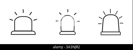 Emergency light, error and warning icon. Siren lamp signal vector. Stock Vector
