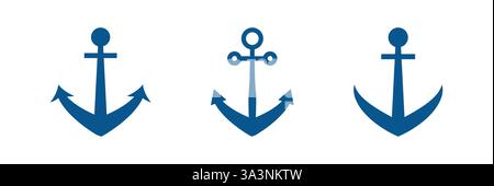 Anchor vector icon. Pirate Nautical maritime boat. Great for logo, icon, symbol. Stock Vector