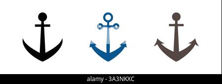 Icons anchor, vector illustration. Stock Vector