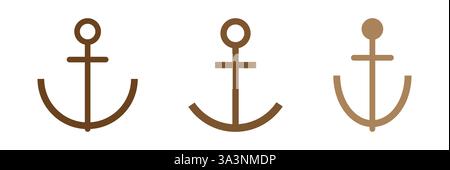 Icons anchor, vector illustration. Stock Vector