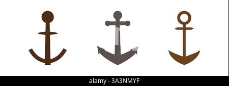 Anchor vector icon. Pirate Nautical maritime boat. Great for logo, icon, symbol. Stock Vector