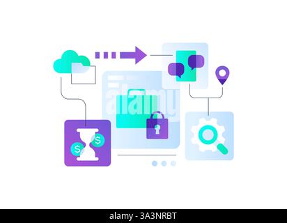 Time management in business - flat design style illustration Stock Vector