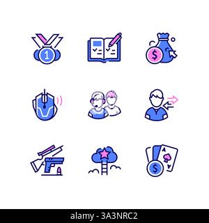 Game components - line design style icons set Stock Vector