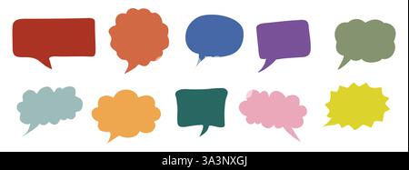 Set of colorful dialog speech bubbles sign icons on transparent ...