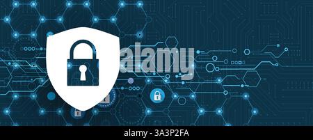 Cyber security protection devices from hacker attack Stock Vector