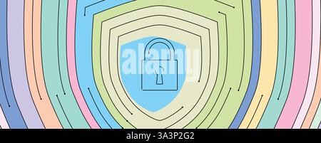 Cyber security protection devices from hacker attack Stock Vector