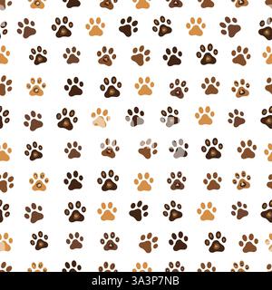 Leopard made of paw print seamless fabric design pattern Stock Vector