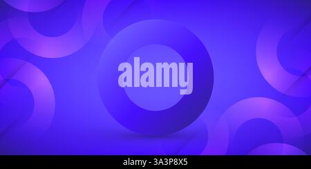 Modern Abstract Background with Circular Shapes in Blue and Purple Gradient. Futuristic Geometric Design Stock Vector