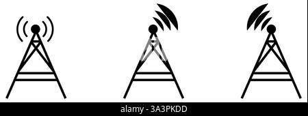 antenna tower thin line icon isolated design Stock Vector