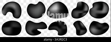 Set of blob shapes. Collection of abstract vector stains for your design. Different drops in modern style. Stock Vector
