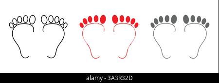 Man feet black icon Stock Vector