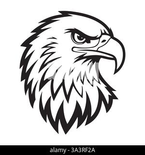 Eagle Head Illustration, Bird of Prey, Wildlife Art Stock Vector