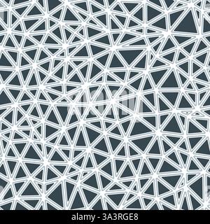Geometric template background. Rounded solid shapes in frames. Compact triangles size. Single color tone style. Repeatable pattern. Stock Vector