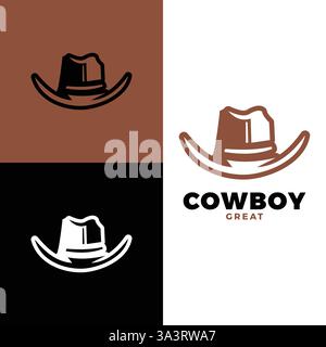 cowboy hat logo design template Stock Vector