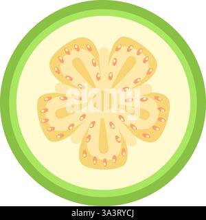 Guava slice in flat technique vector illustration Stock Vector
