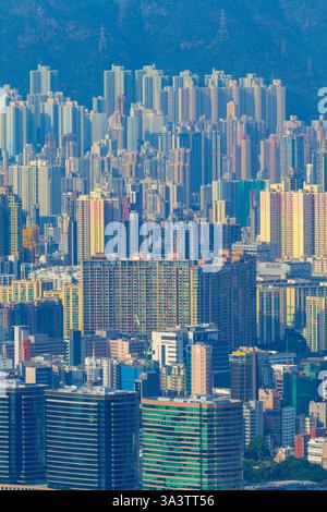 Highrise buildings in East Kowloon on Kowloon Island in Hong Kong ...