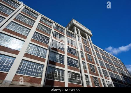 Large, brick factory building, The Old Vinyl Factory Festival Stock Photo