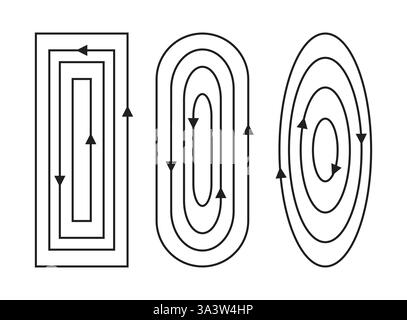 Illustration symbol line stroke arrow flow Stock Vector