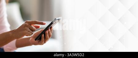Focused black lady using a digital tablet Stock Photo