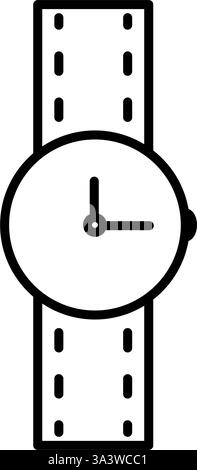 Womens Analog Watches, Simple black and white line drawing icon of clothing, Vector Illustration Stock Vector