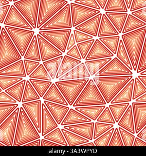 Mosaic triangles shapes background. Multiple repeated inner triangles. Large shape size. One tone colored style. Seamless pattern. Stock Vector