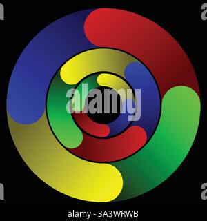 Circle pattern colorful logo for corporate industry, easily editable icon for you, vector art illustration Stock Vector