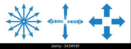 Arrows icon inward outward navigation pointer. Stock Vector