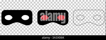 Black Mask Cut Out on White Background. Stock Vector