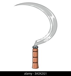 Wheat harvesting tool, sickle for agricultural work Stock Vector