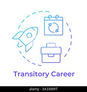 Transitory career blue gradient concept icon Stock Vector