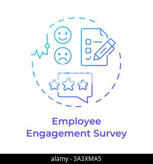 Employee engagement survey blue gradient concept icon Stock Vector