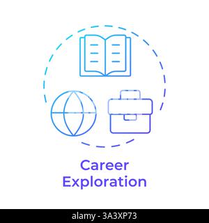 Career exploration blue gradient concept icon Stock Vector