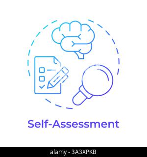 Self assessment blue gradient concept icon Stock Vector