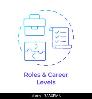 Roles and career levels blue gradient concept icon Stock Vector
