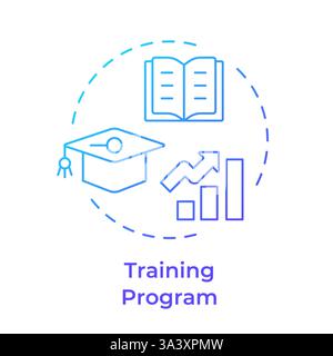 Training program blue gradient concept icon Stock Vector
