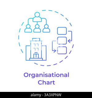 Organisational chart blue gradient concept icon Stock Vector