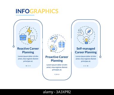 Different career planning types rectangle infographic vector Stock Vector