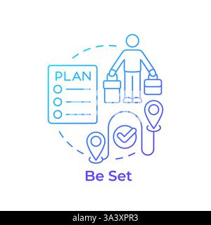 Be set blue gradient concept icon Stock Vector