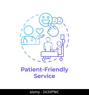 Patient friendly service blue gradient concept icon Stock Vector